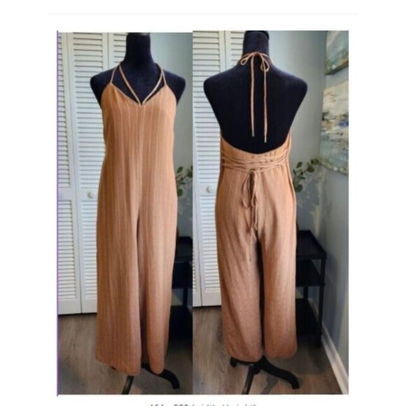 Women's size XXS Jumpsuit | House of Harlow 1906 x Revolve | Tan Open Back - Picture 1 of 15